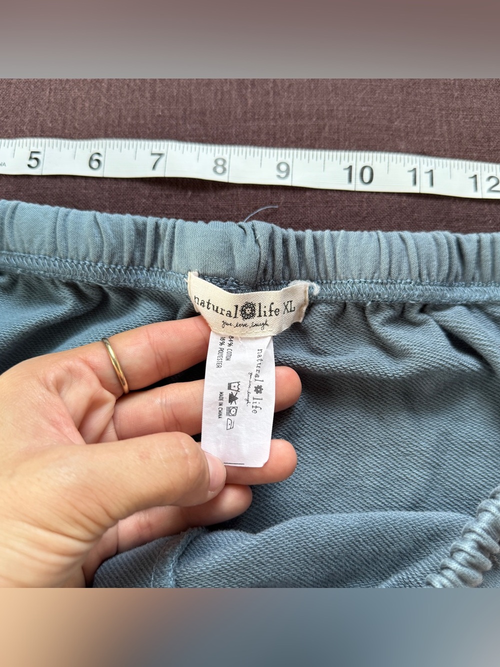 Natural Life LOVE Floral Graphic Jogger Sweatpants XL Blue - Picture 5 of 7